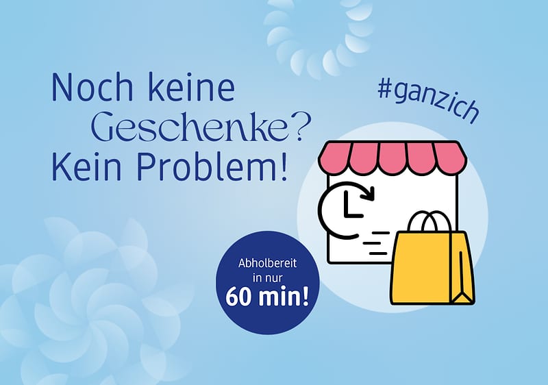 Expressabholung auf blauem Weihnachtshintergrund