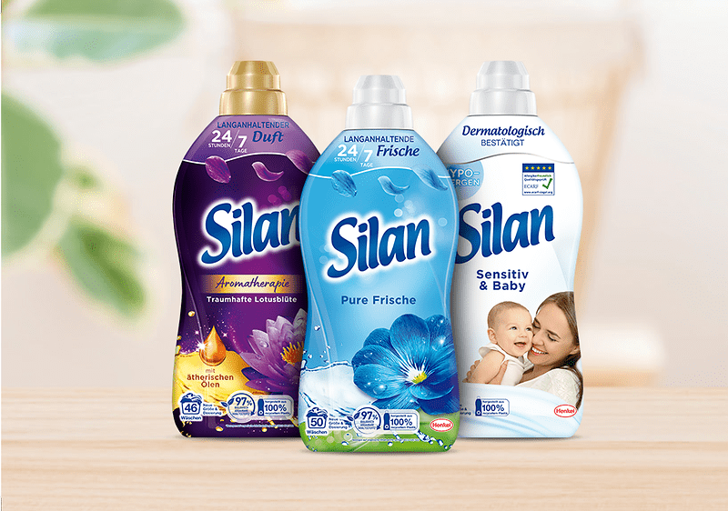 Silan Weichspüler Flaschen mit verschiedenen Düften und Varianten