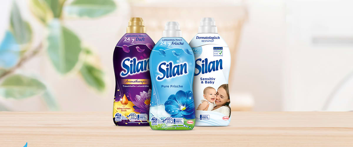 Silan Weichspüler Flaschen mit verschiedenen Düften und Varianten