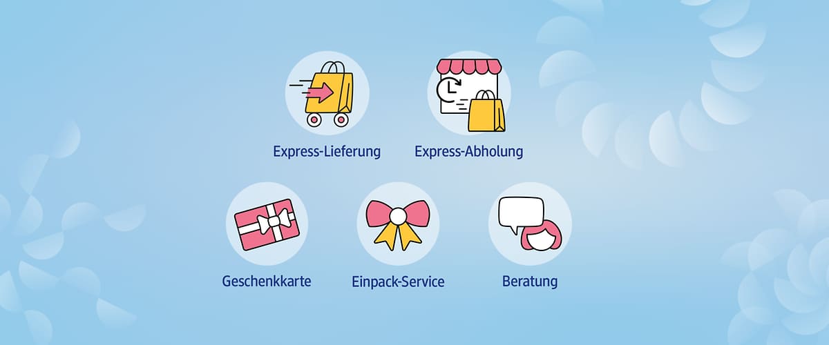 Weihnachtsservices auf blauem Weihnachtshintergrund