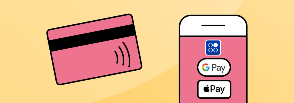 Karte und Smartphone mit Pay-Möglichkeiten