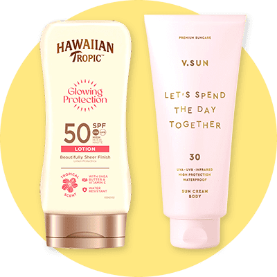 Zwei Sonnencremes mit SPF 30 und 50