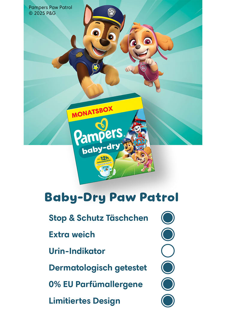 Pampers Baby Dry Windeln mit Paw Patrol Motiv