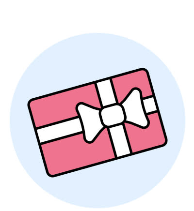 Geschenkbox mit Schleife auf blauem Hintergrund