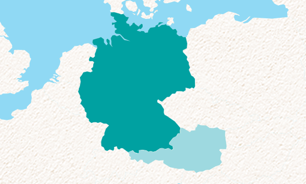 Karte von Deutschland und Umgebung