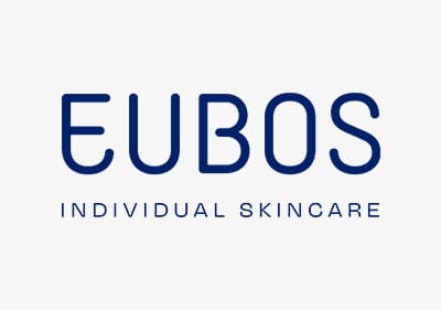 Das Logo von EUBOS, darunter der Schriftzug Individual Skincare