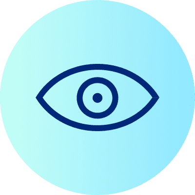 Ein blaues Auge-Symbol auf einem hellblauen Hintergrund