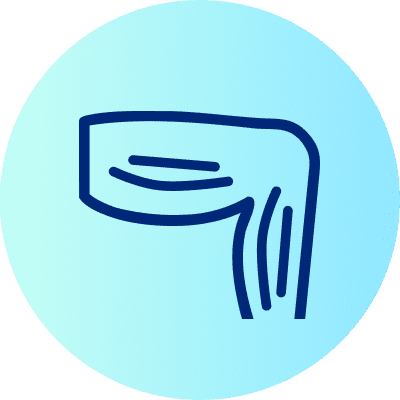 Eine Illustration zeigt ein stilisiertes, blaues Knie-Symbol auf einem hellblauen Hintergrund