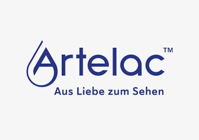 Logo von Artelac mit dem Slogan „Aus Liebe zum Sehen“