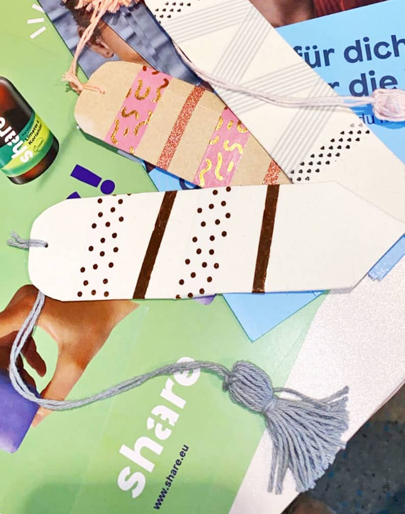 Lesezeichen aus Milchtüten