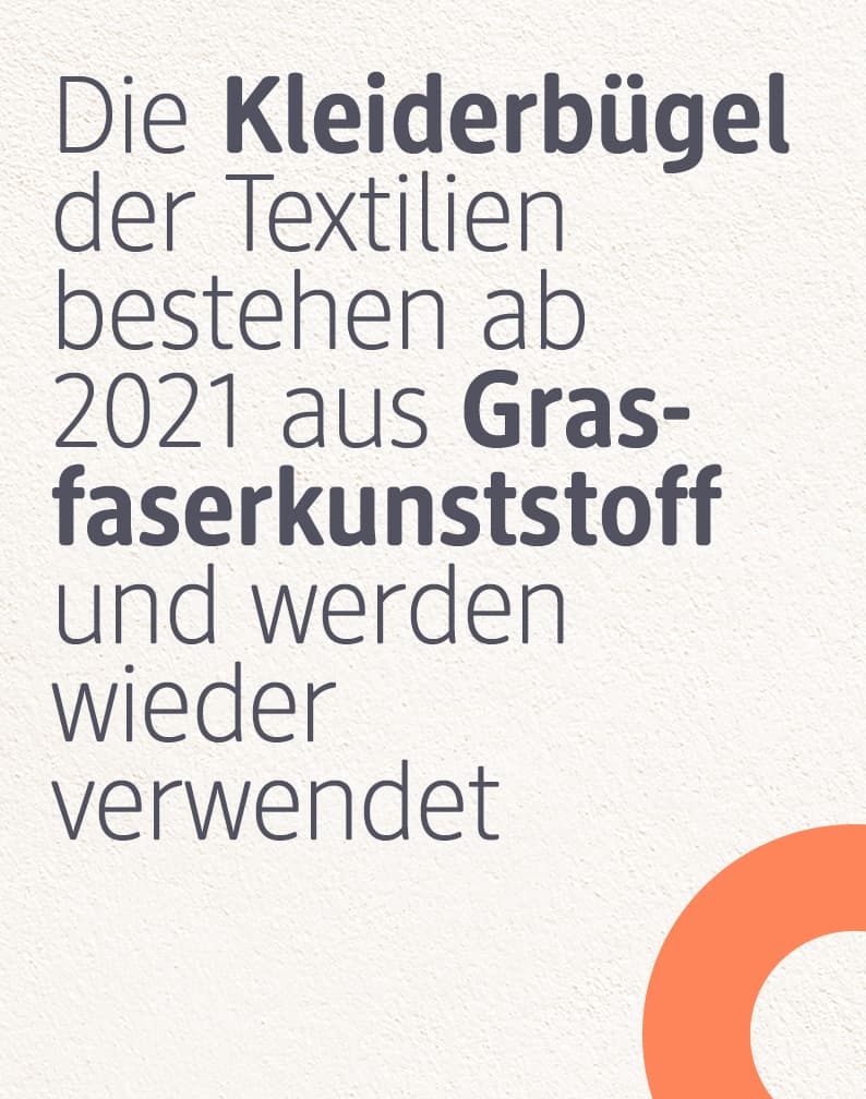 Kleiderbügel aus Grasfaserkunststoff