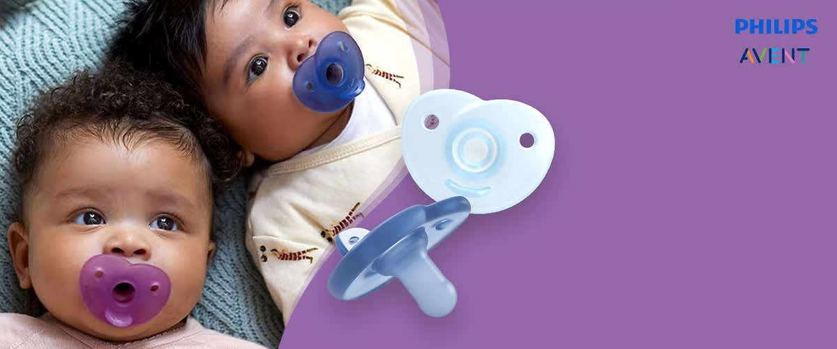 Zwei blaue Philips Avent Schnuller