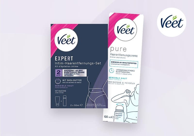 Die Enthaarungscremes von Veet bieten ein lang anhaltendes Glättegefühl.