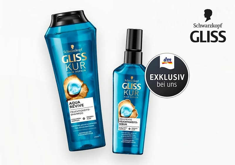 Entdecke Aqua Revive von Gliss – für die Extraportion Feuchtigkeit.