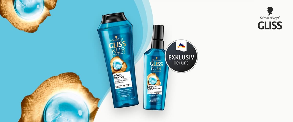 Entdecke Aqua Revive von Gliss – für die Extraportion Feuchtigkeit.