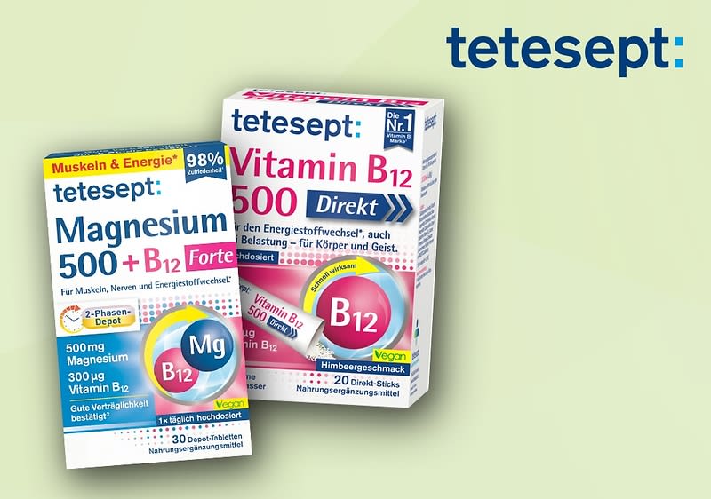 Energie & Leistungsfähigkeit für Körper und Geist – tetesept unterstützt dich mit Vitaminen und Mineralstoffen dabei.
