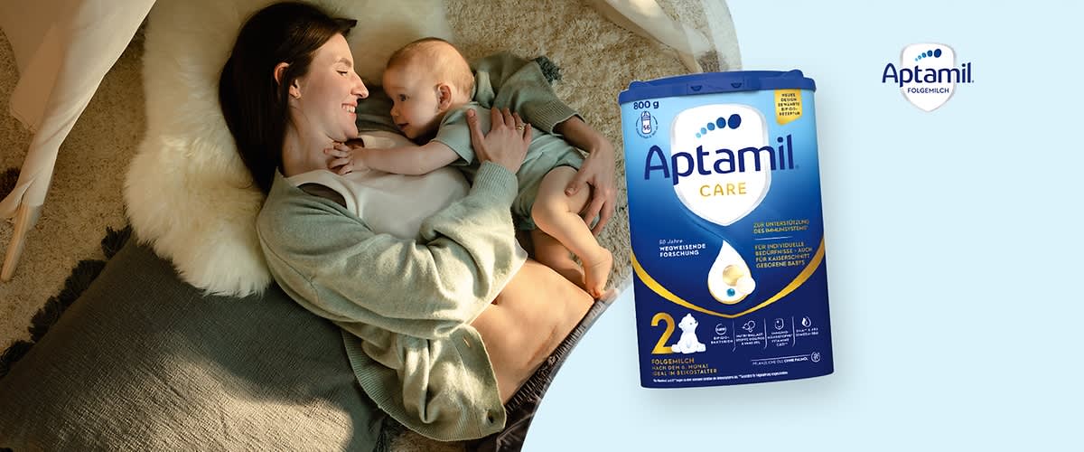Entdecke die Aptamil CARE Folgemilch mit der besonderen Bifido-Rezeptur.
