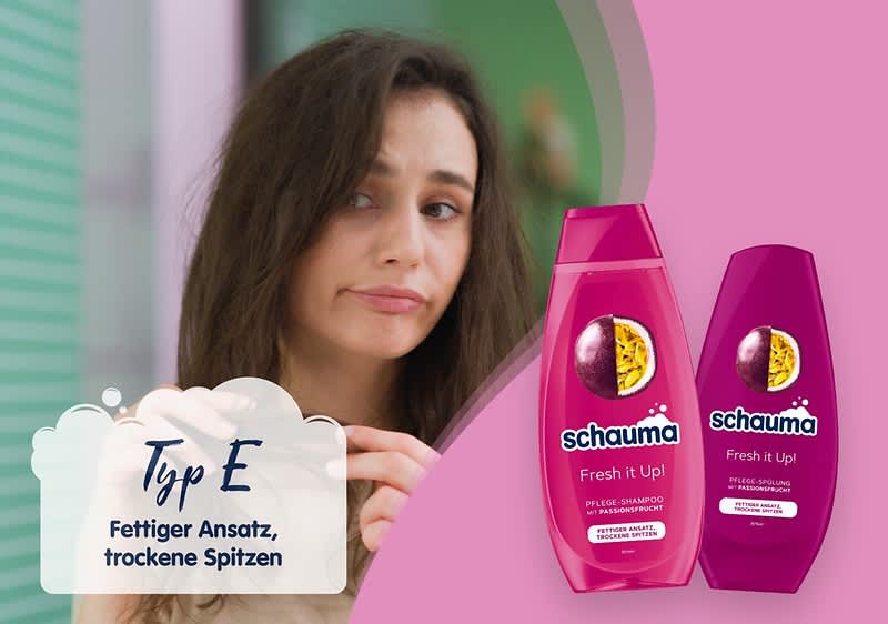 Schauma Produkte speziell für Haare mit fettigem Ansatz und trockenen Spitzen