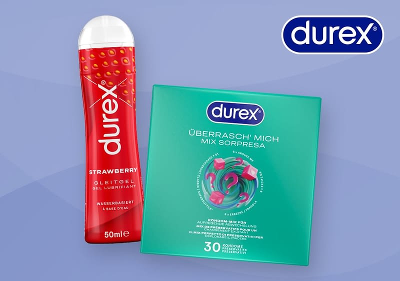 Entdecke die Durex Auswahl für Experimentierfreudige.