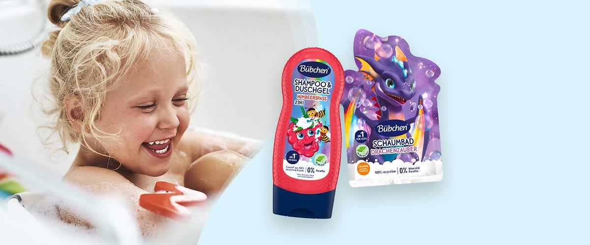 Sei unter der Dusche, wer Du willst: mit Pflegeprodukten für Kinder von Bübchen.