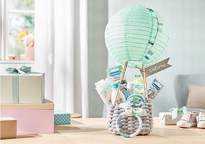Geschenkkorb mit Babyprodukten