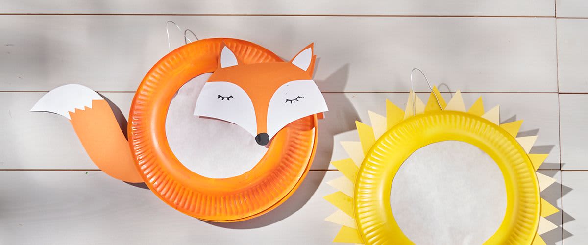 Fuchs-Laterne aus Papptellern