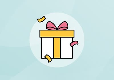 Buntes Geschenk mit Konfetti