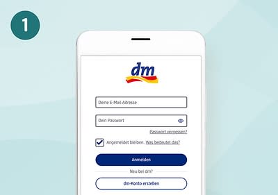Schritt 1: Screen Anmeldungsformulare zur Anmeldung oder Registrierung