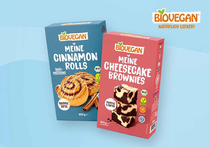 Entdecke die süßen Backmischungen von BIOVEGAN.