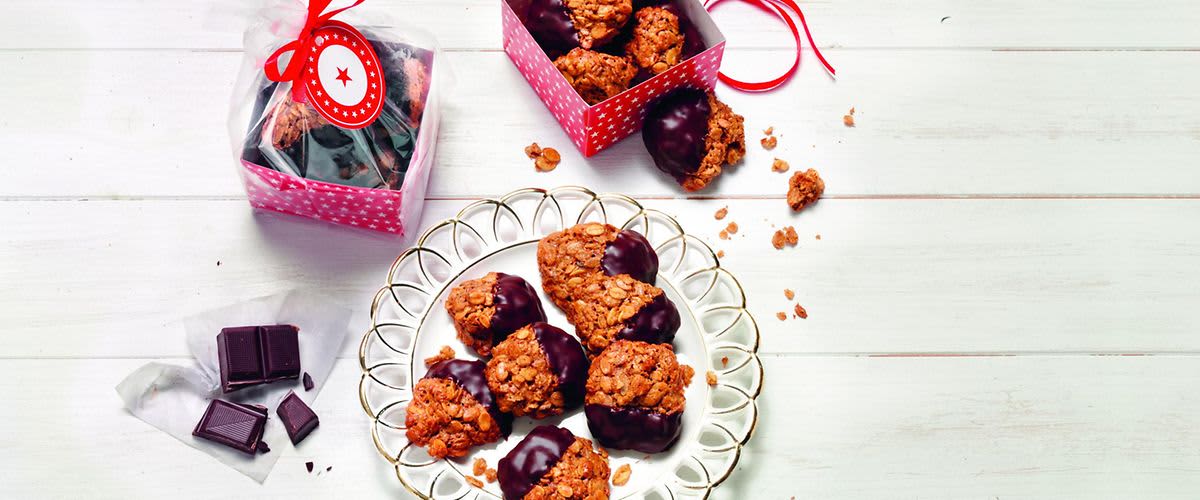 Vegane Kekse mit Schokoglasur