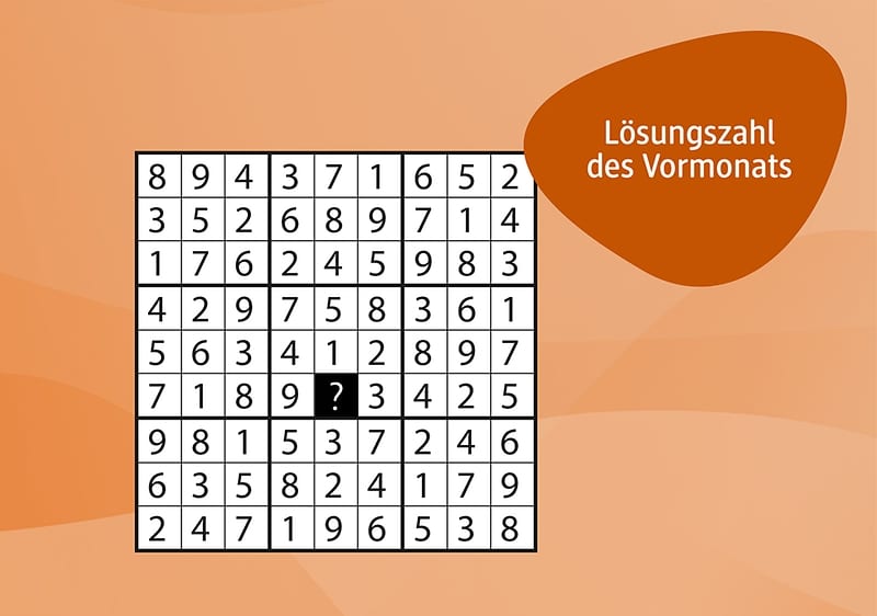 Ein vollständig ausgefülltes Sudoku