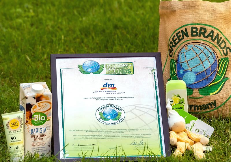 GREEN BRAND AUszeichnungen für dm