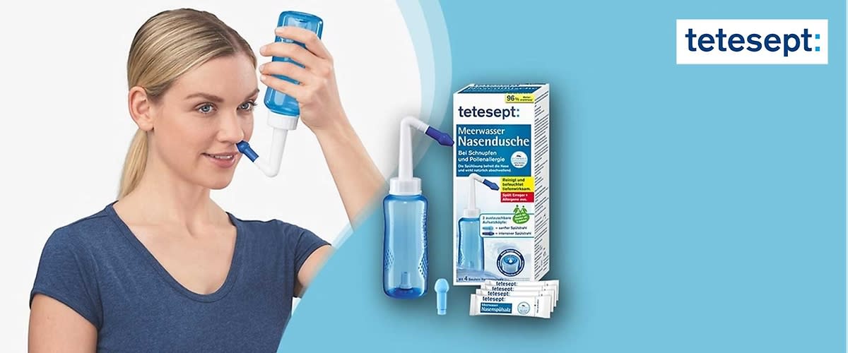 Nasendusche von tetesept mit Meerwasser