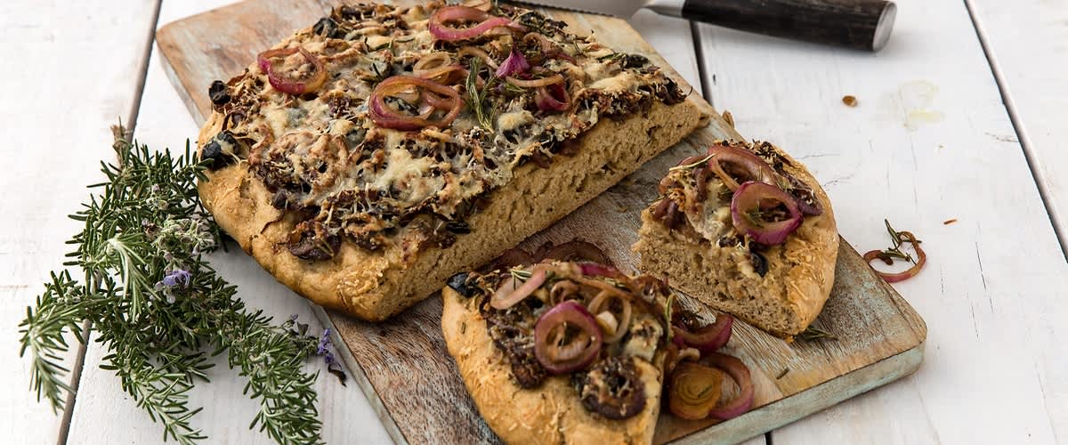 Probiere die vegane Focaccia