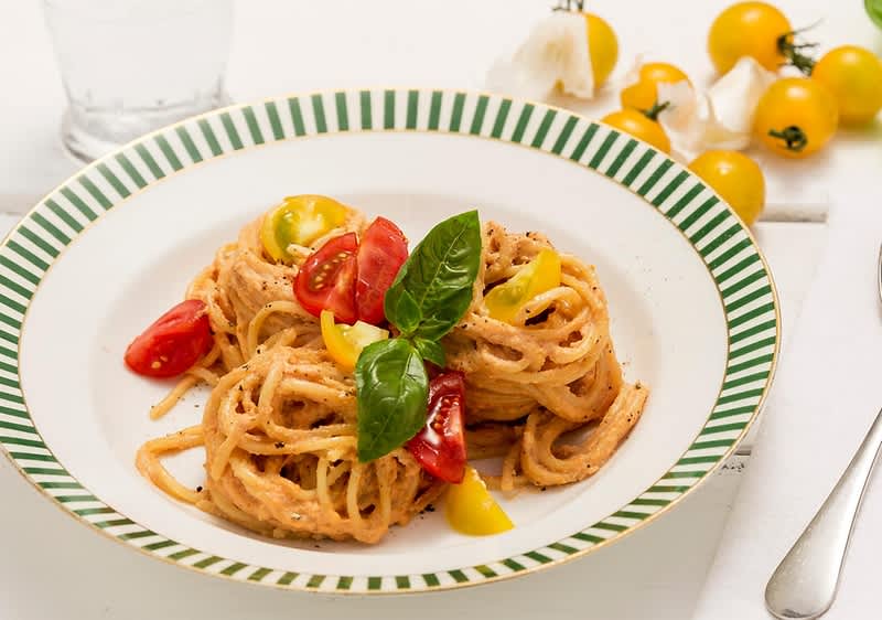 Spaghetti mit veganem Tomatenpesto