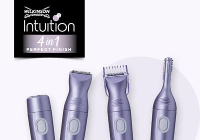 Der Wilkinson Intuition 4in1 Perfect Finish Multizone-Styler entfernt Haare am ganzen Körper.