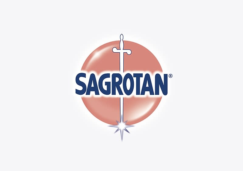 Sagrotan-Logo mit Schwert und Kreis