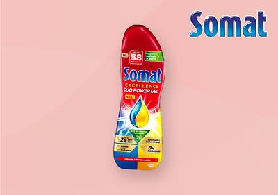 Somat Excellence Duo Power Gel reinigt Dein Geschirr.