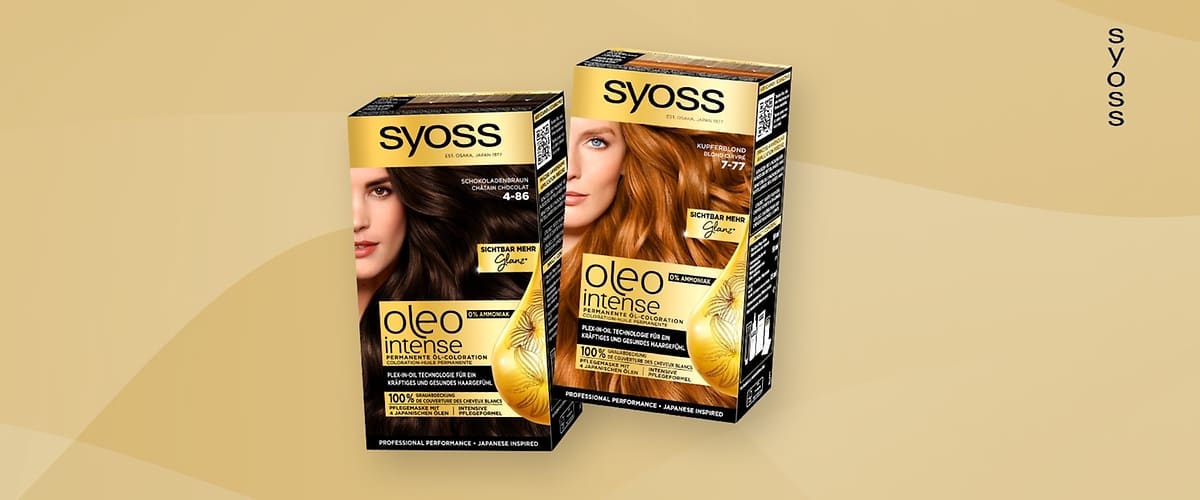 Zwei Syoss Haarfärbemittel-Packungen