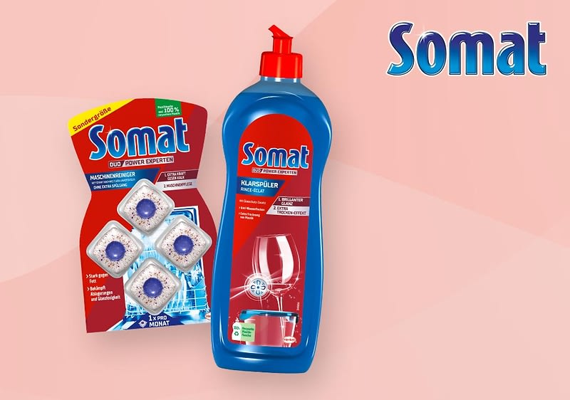 Somat Zusatzprodukte für eine langlebige Spülmaschine.