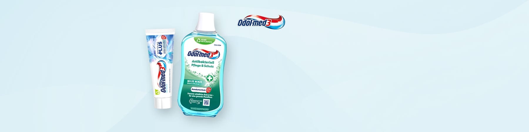 Odol-med3 Zahnpflege bietet großen und kleinen Zähnen Schutz.