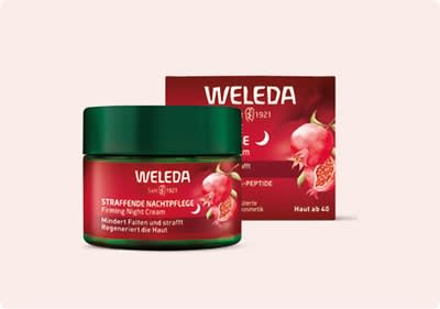Straffere Haut am Morgen mit der Nachtpflege von Weleda Granatapfel & Maca