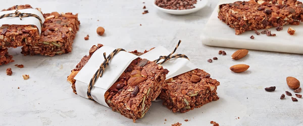 Kakaonibs-Proteinriegel