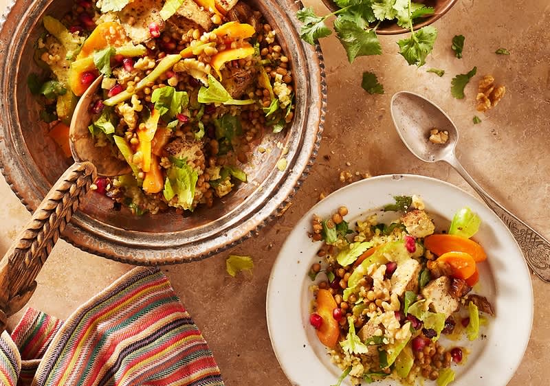 Orientalischer Linsensalat mit Tofu