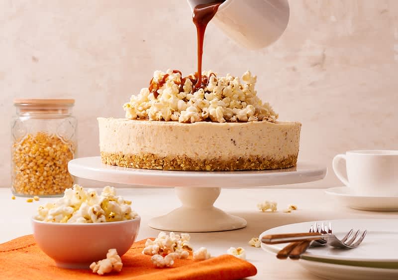 No Bake Popcorn Cheesecake Torte