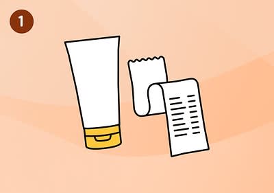 Artikel mit Kassenbeleg