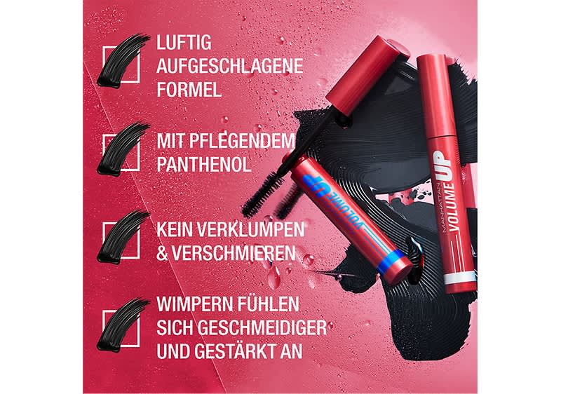 Der MANHATTAN Volume up Mascara enthält pflegendes Panthenol.