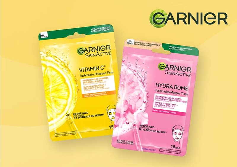 Tuchmasken von Garnier für alle Hauttypen