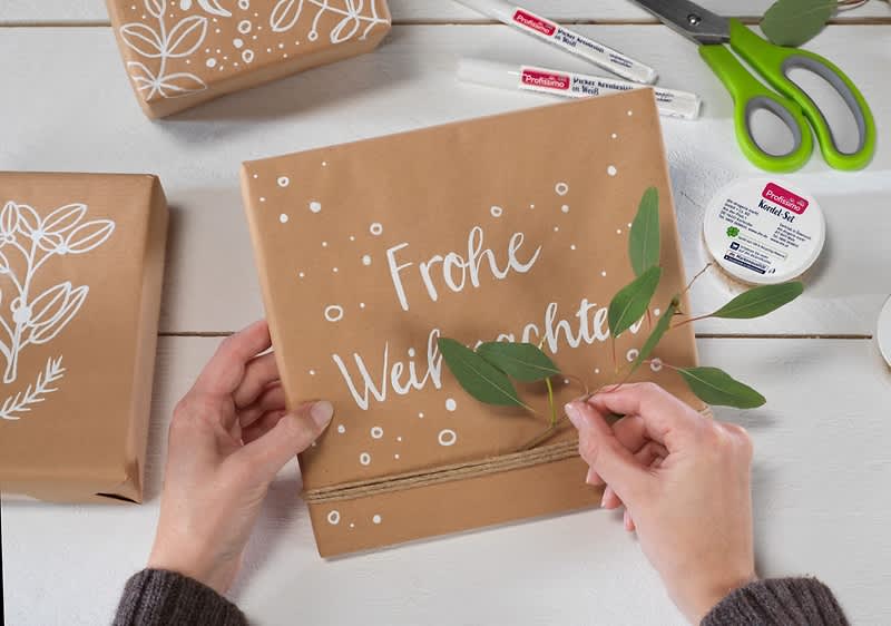 DIY Geschenkverpackung Bild Kordel