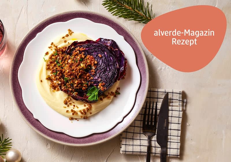 Rotkohlsteak und Schokoladencerme